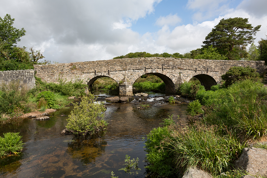 Postbridge Road Bridge In Dartmoor, Devon, Uk
