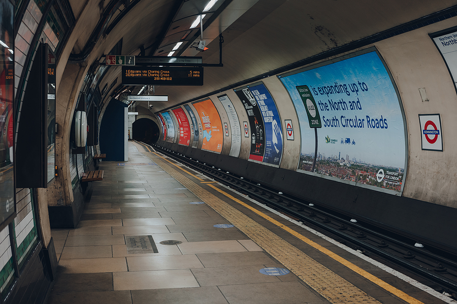 London, Uk – May 09, 2021: View Of The Empty Platform Of Kenning